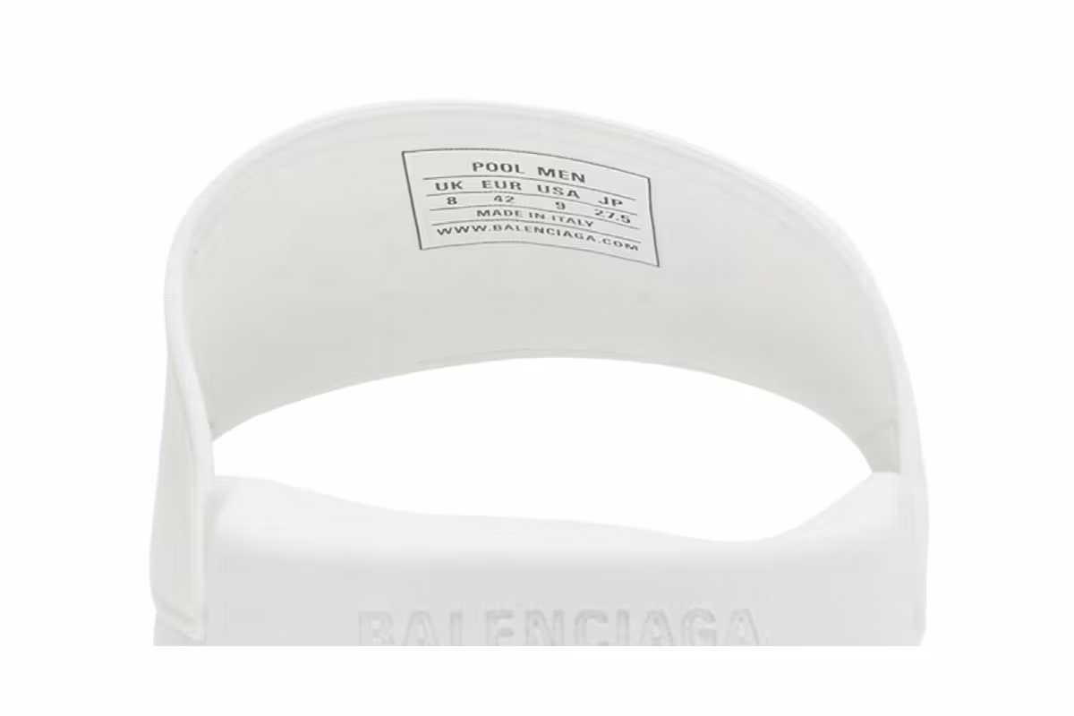 Balenciaga Pool Slides White Black, view 8