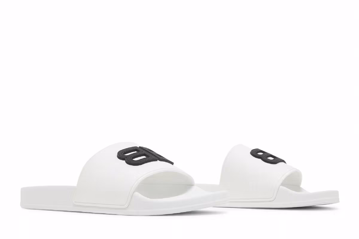 Balenciaga Pool Slides White Black, view 9