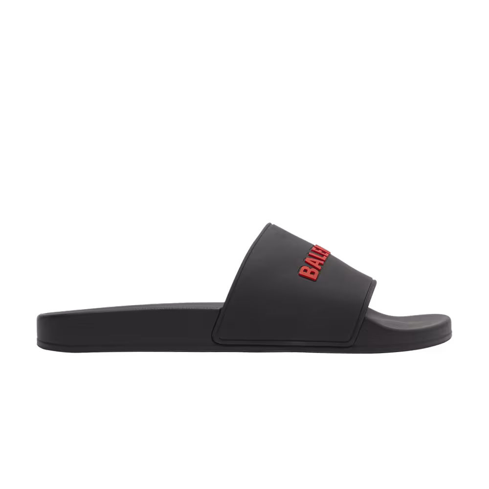Balenciaga Pool Slides Black Red