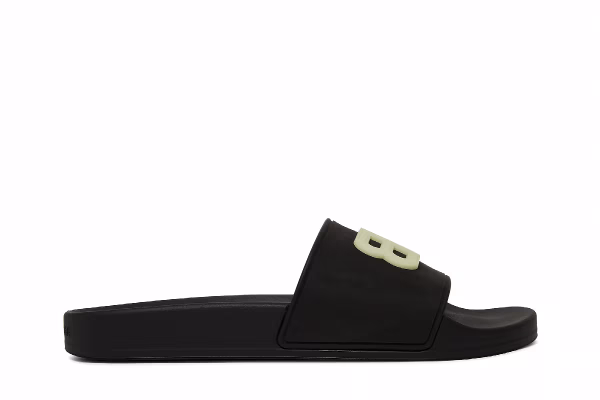 Balenciaga Women's Pool Slides Black Glow, view 2