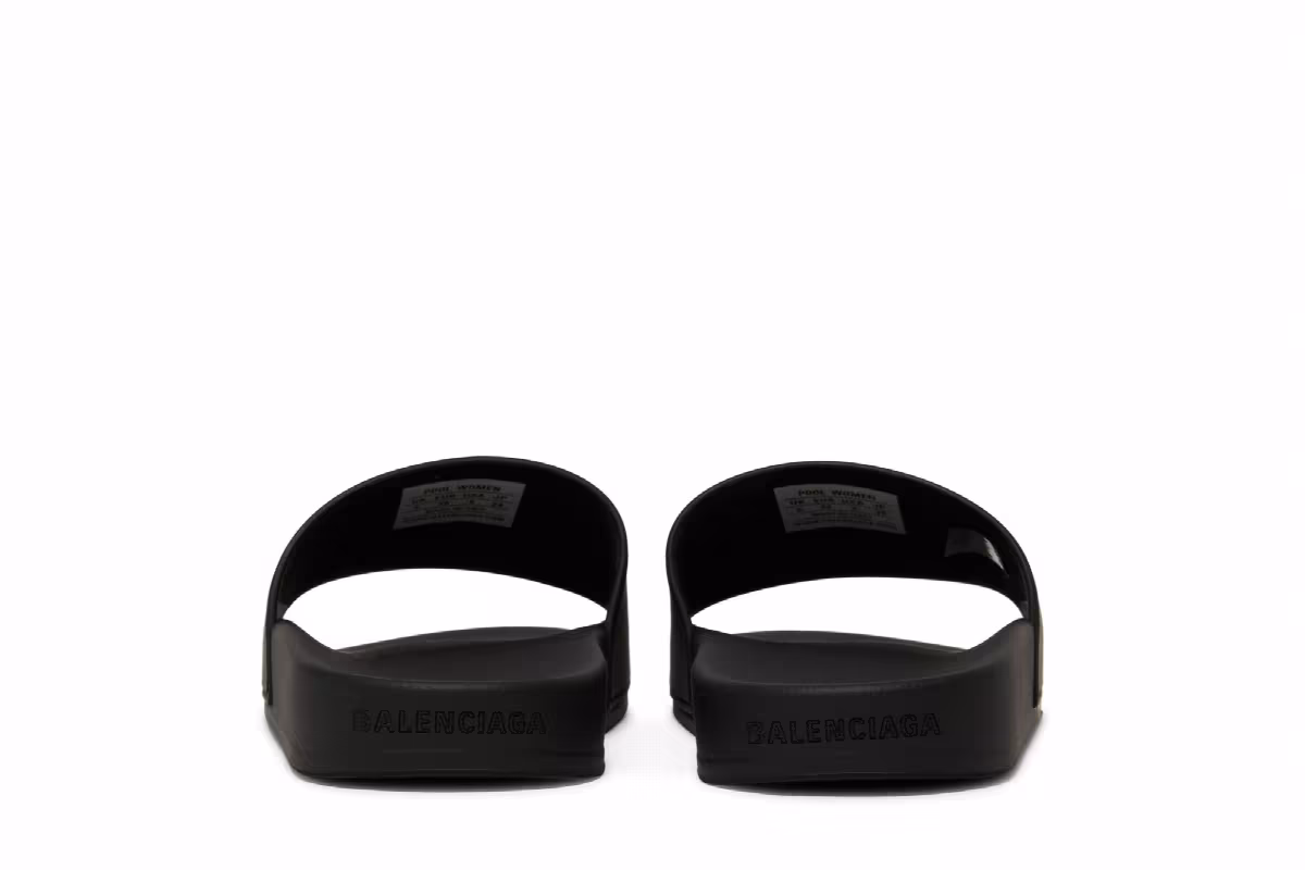 Balenciaga Women's Pool Slides Black Glow, view 7