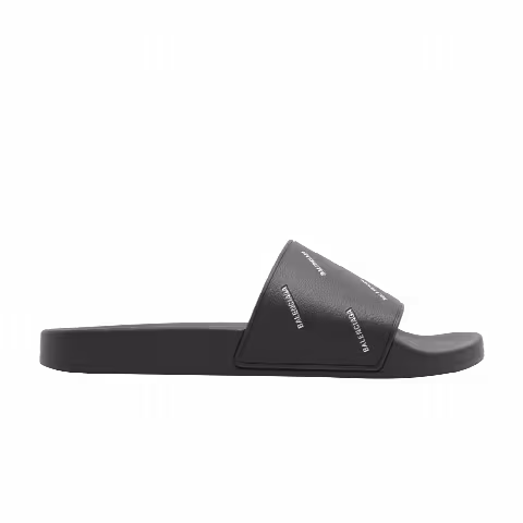 Balenciaga Pool Slides 'Repeat Logo - Black Silver'
