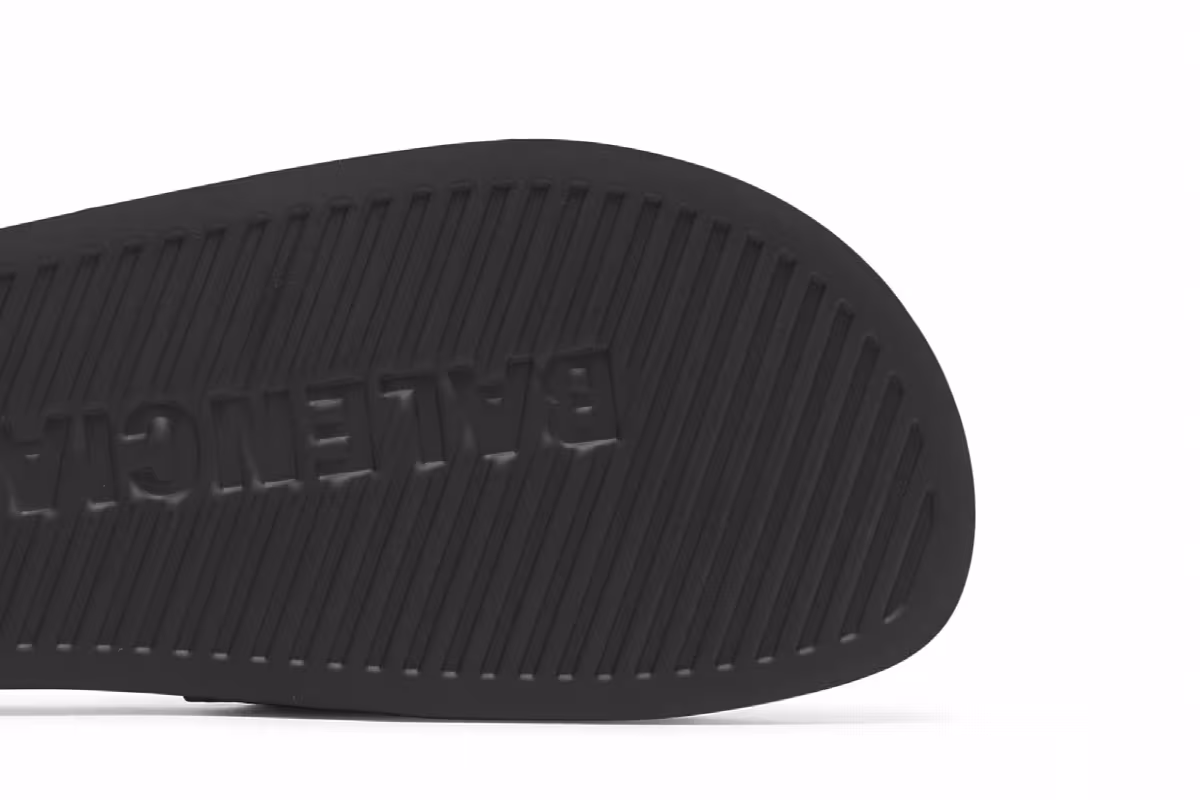 Balenciaga Pool Slides Repeat Logo - Black Silver, view 6