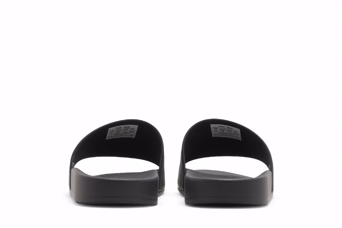 Balenciaga Pool Slides Repeat Logo - Black Silver, view 7