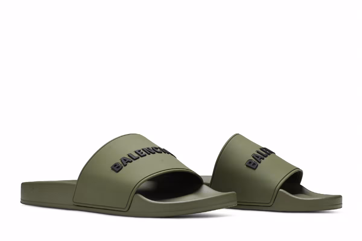 Balenciaga Pool Slides Green, view 9