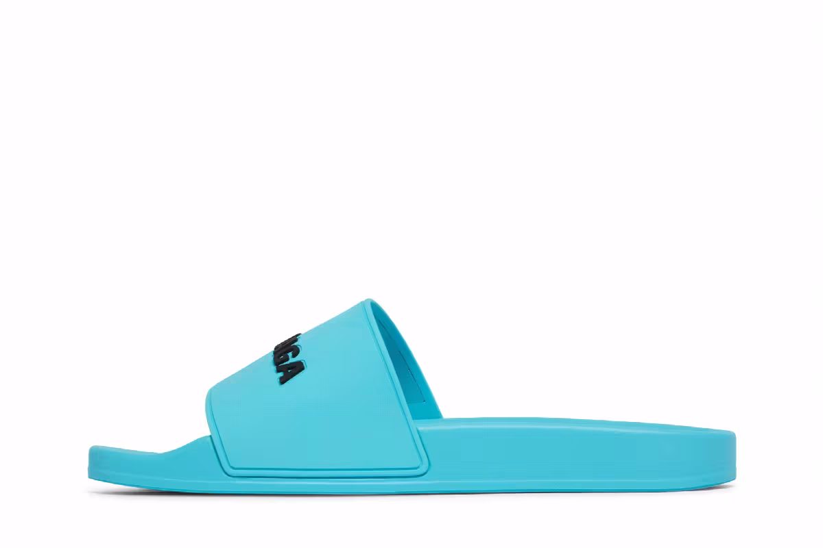 Balenciaga Pool Slides Bright Blue, view 4