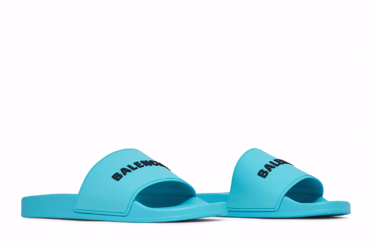 Balenciaga Pool Slides Bright Blue, view 9