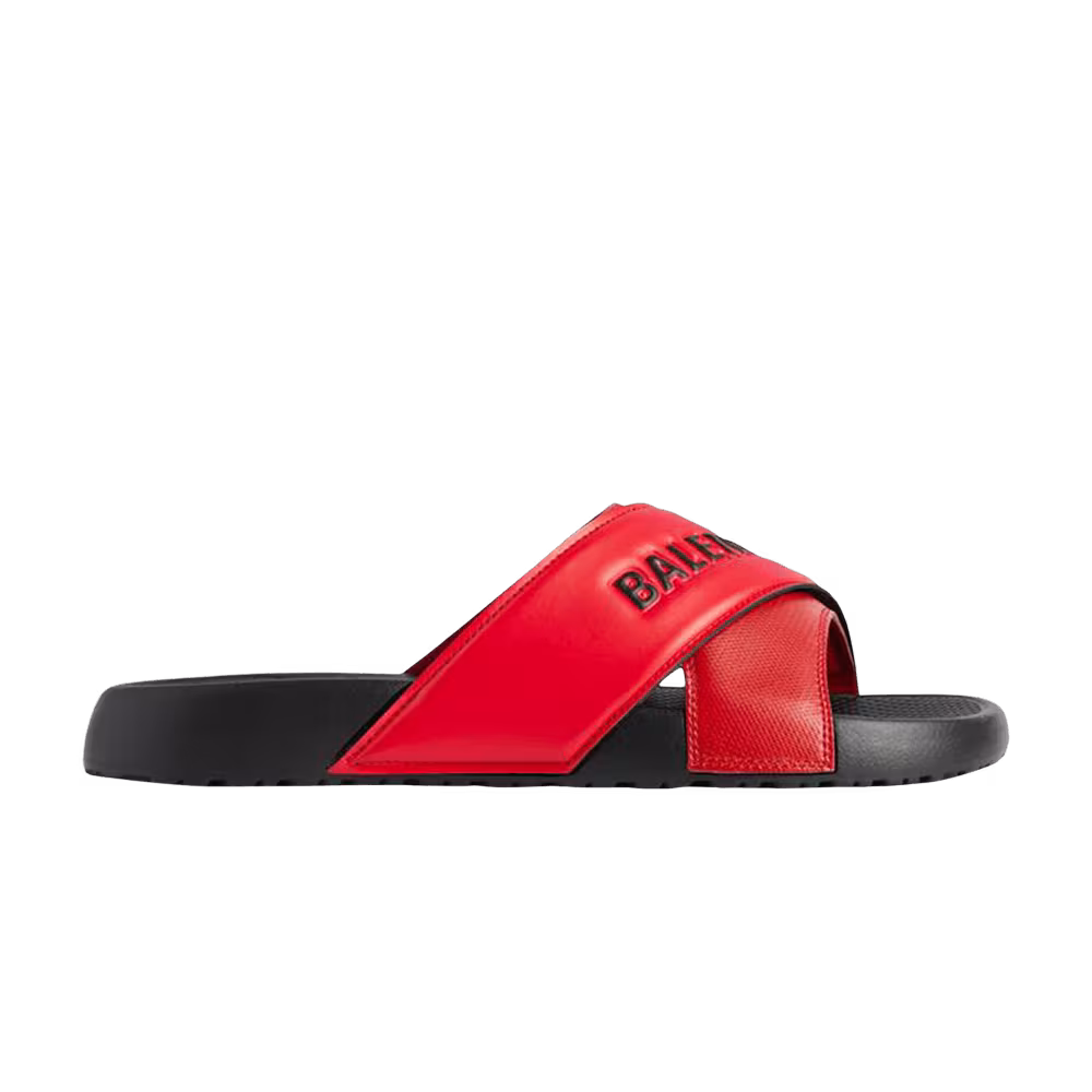 Balenciaga Sporty Pool Slide Sandal Black Red