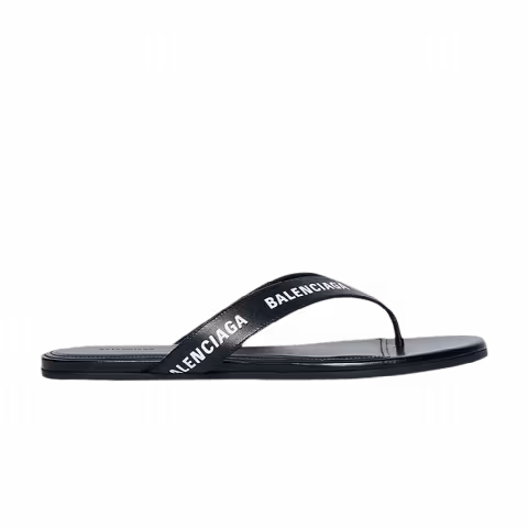 Balenciaga Wmns Flip Flop Slides 'Allover Logo - Black'