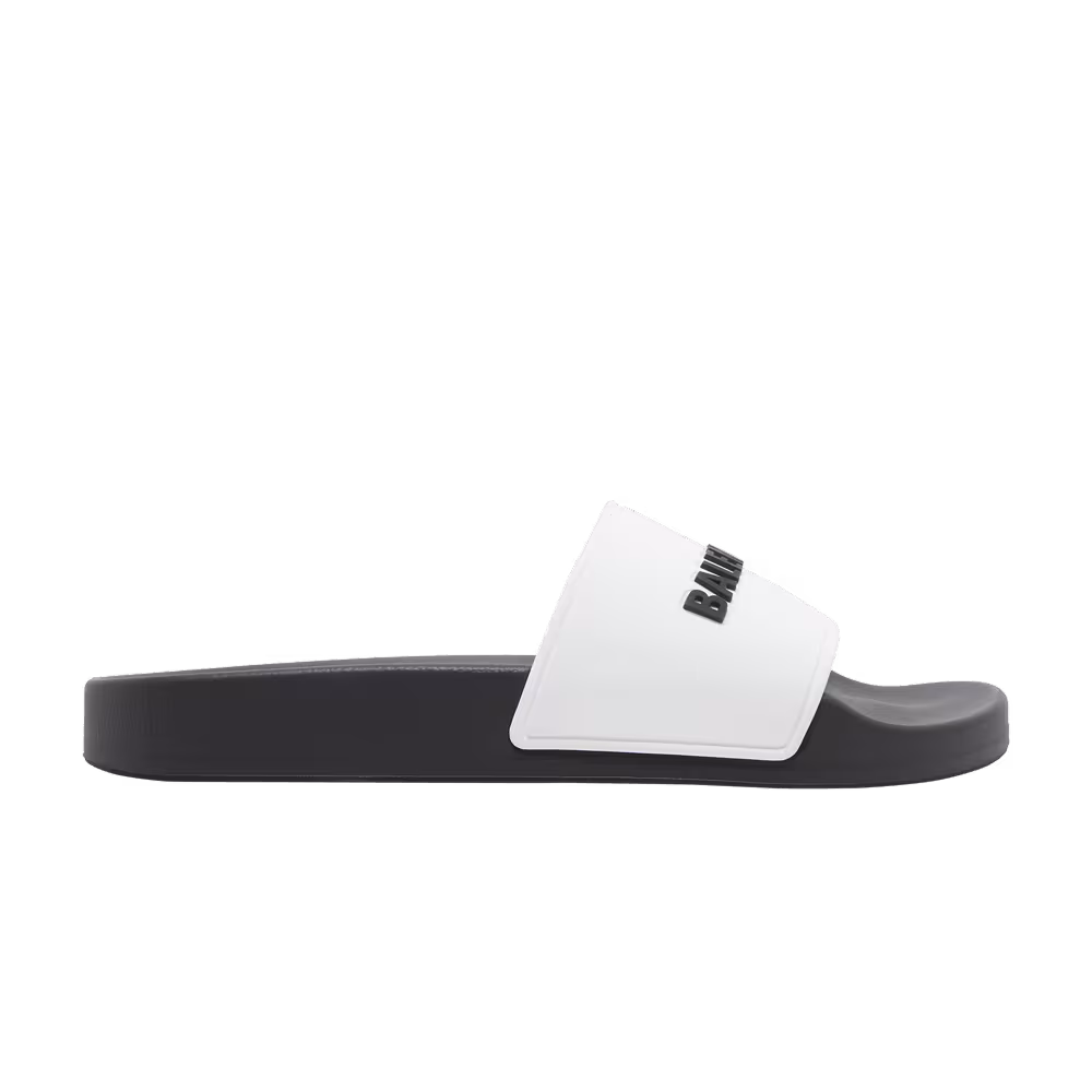 Balenciaga Women's Pool Slides White Black