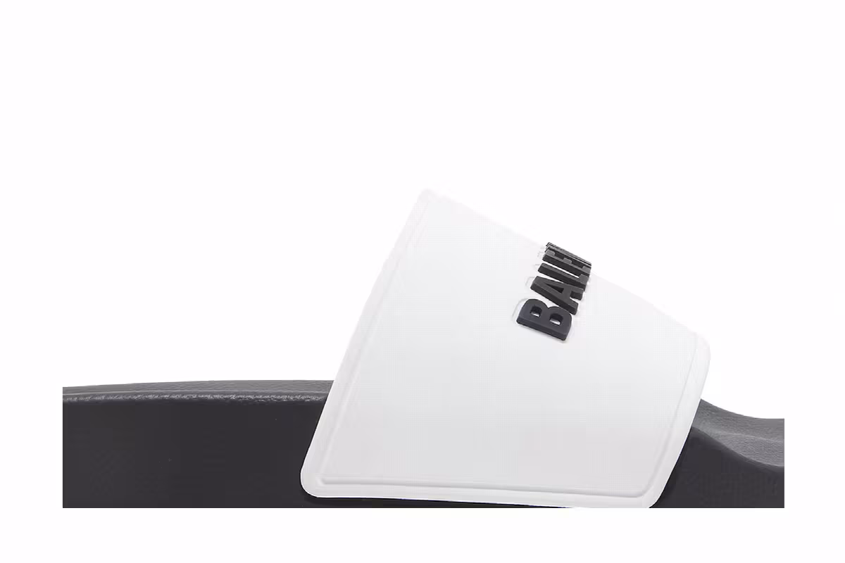 Balenciaga Women's Pool Slides White Black, view 3
