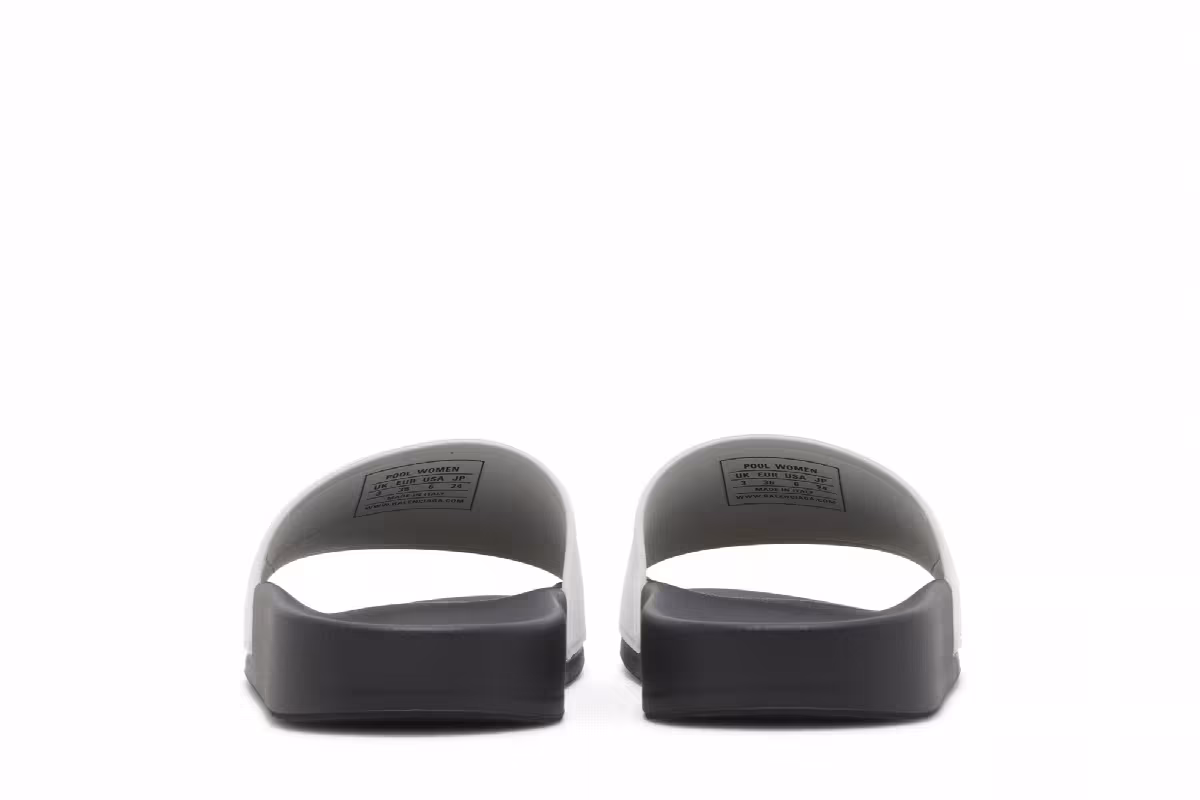 Balenciaga Women's Pool Slides White Black, view 7