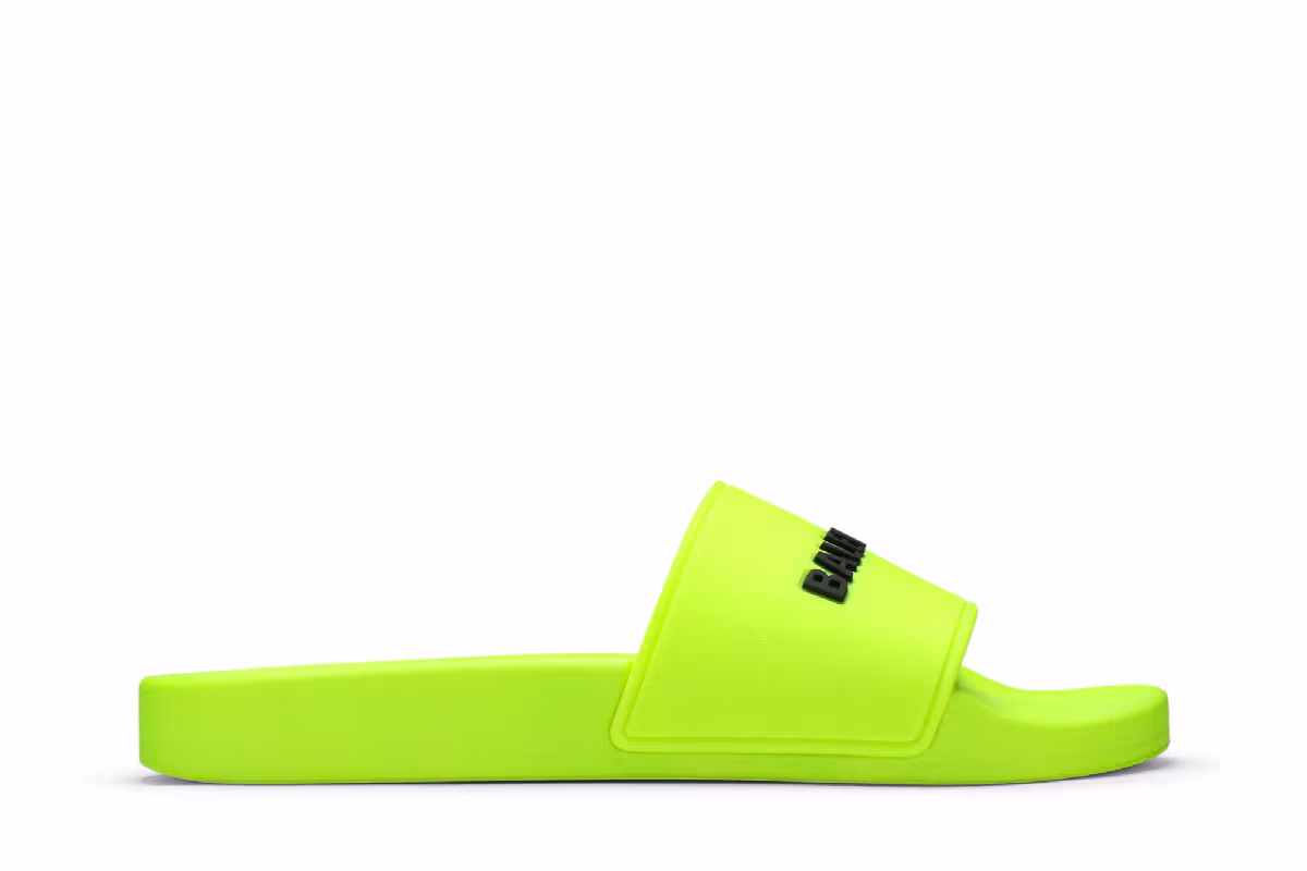 Balenciaga Women's Pool Slides Fluo Yellow, view 2