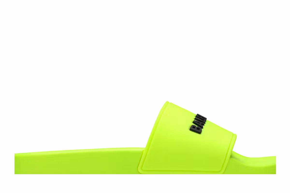 Balenciaga Women's Pool Slides Fluo Yellow, view 3