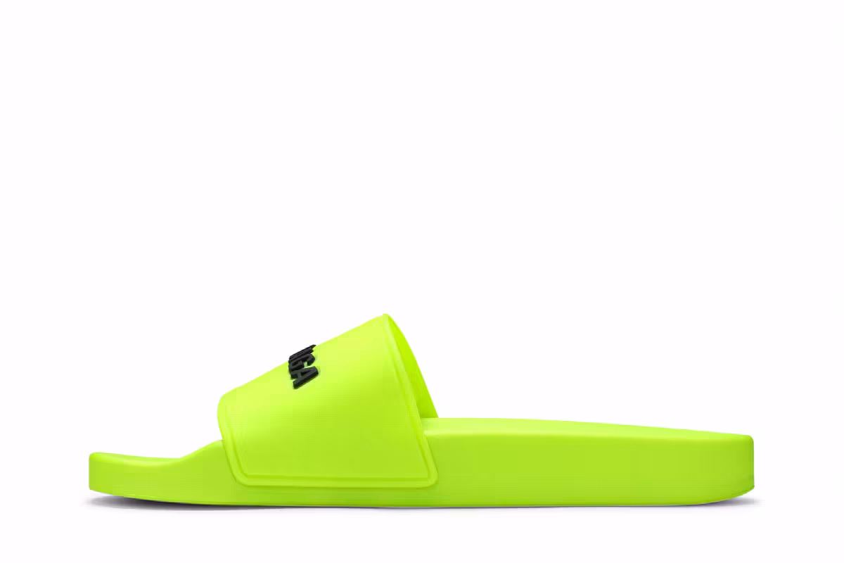 Balenciaga Women's Pool Slides Fluo Yellow, view 4