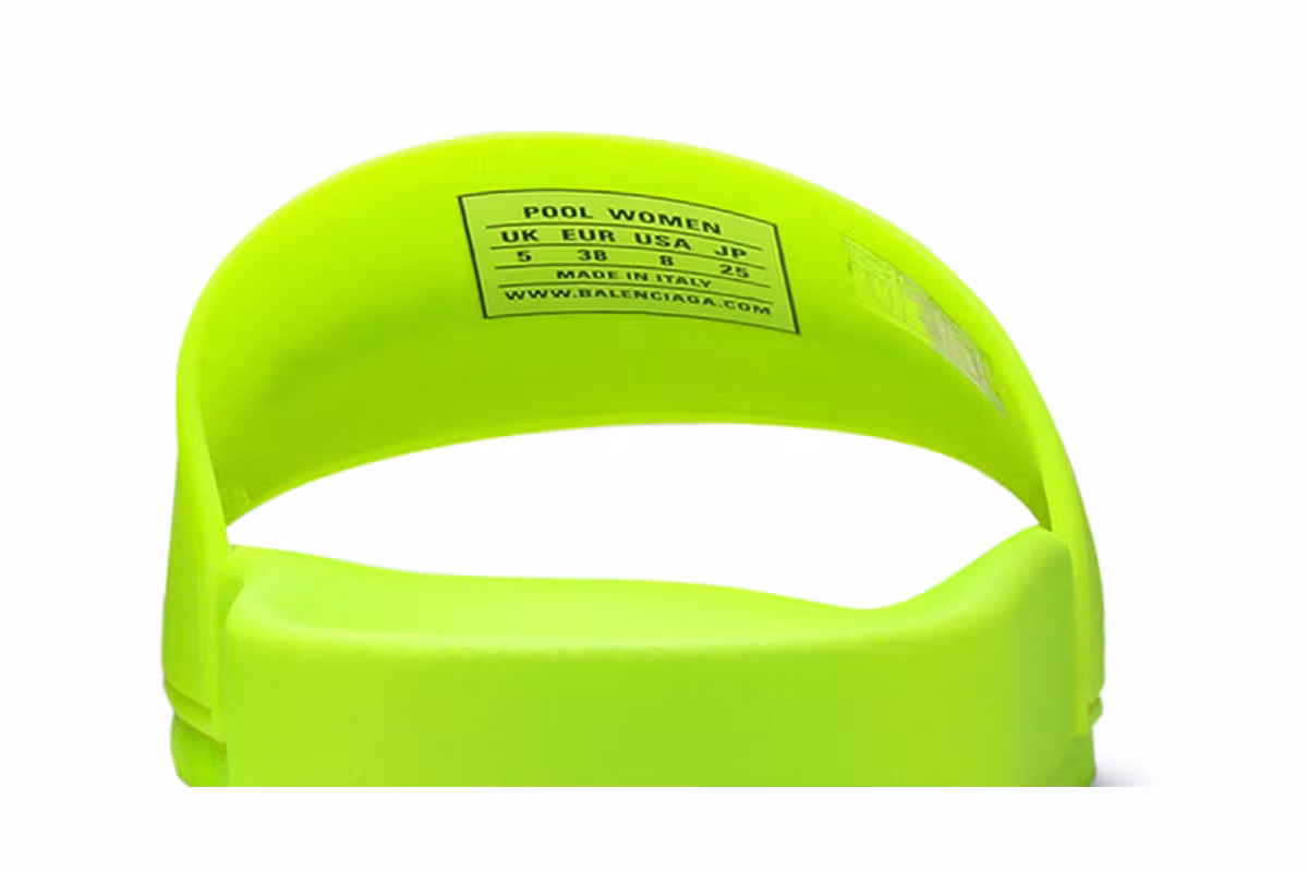 Balenciaga Women's Pool Slides Fluo Yellow, view 8