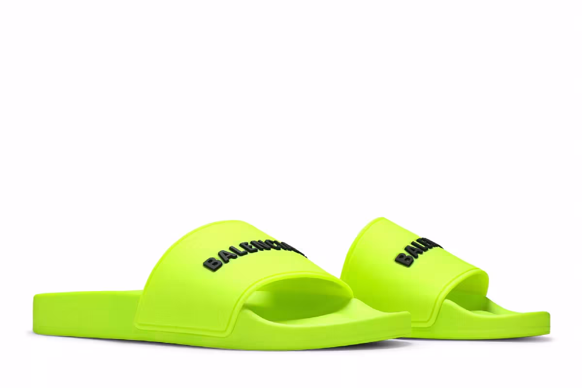 Balenciaga Women's Pool Slides Fluo Yellow, view 9