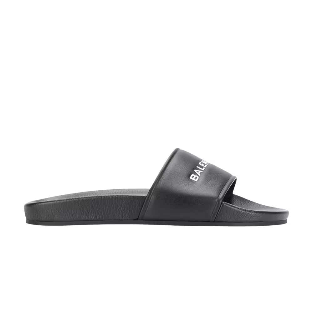 Balenciaga Women's Pool Slides Black White