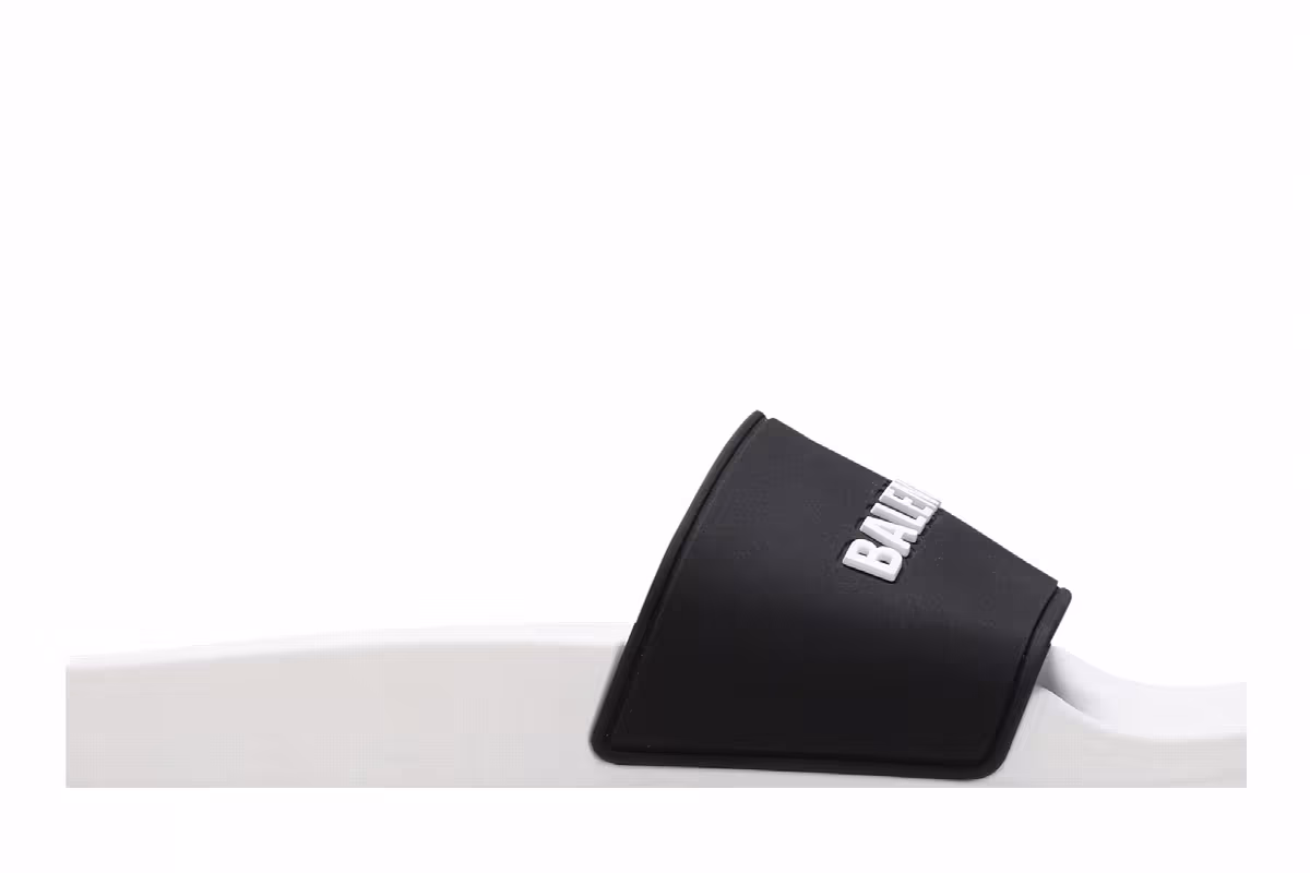 Balenciaga Women's Pool Slides White Black, view 3