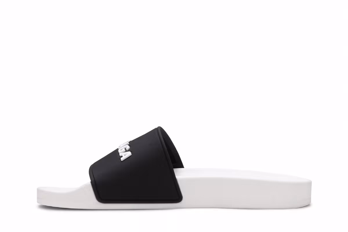 Balenciaga Women's Pool Slides White Black, view 4