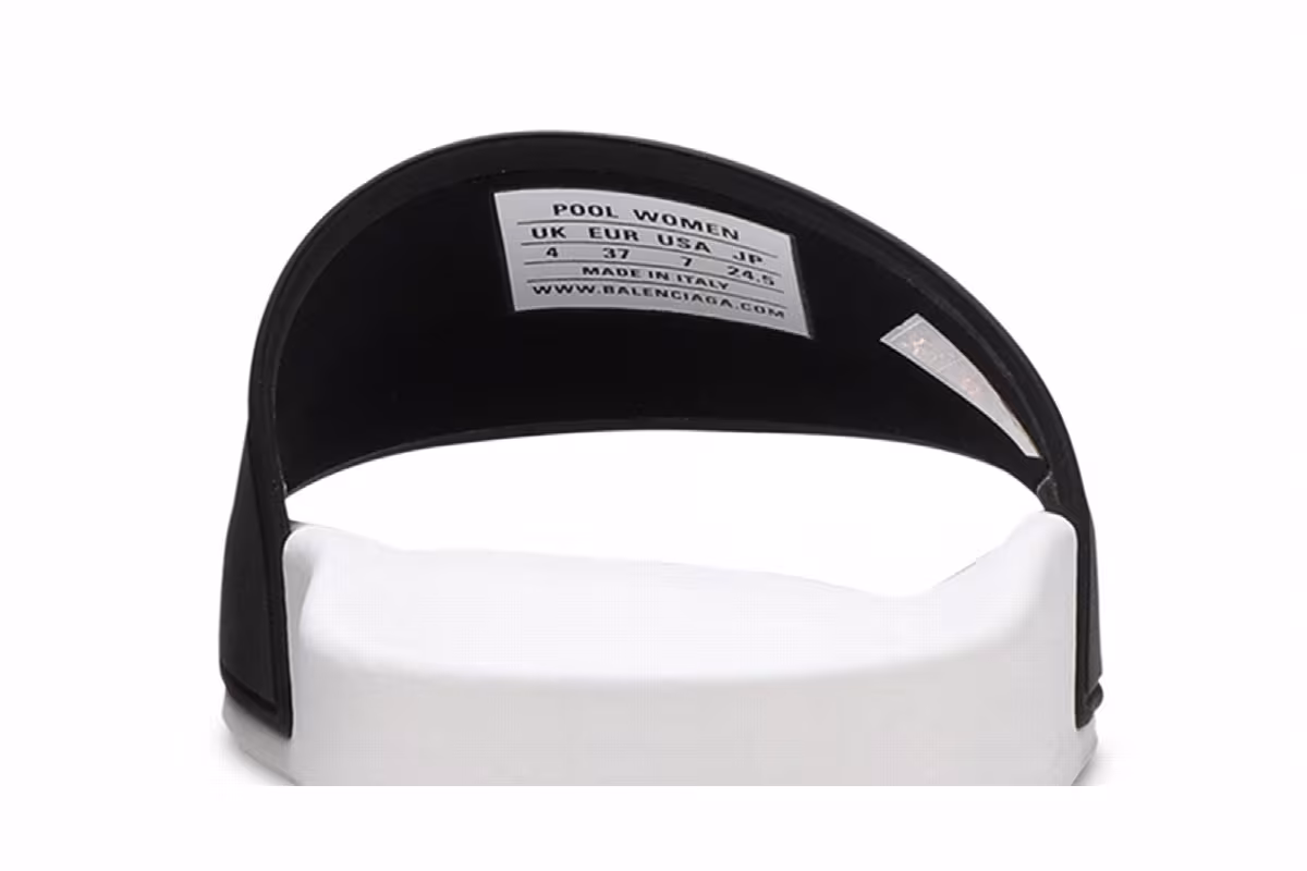Balenciaga Women's Pool Slides White Black, view 8