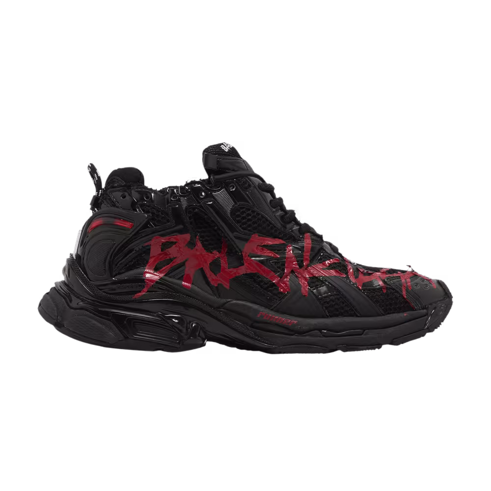 Balenciaga Runner Sneaker Graffiti - Black Red