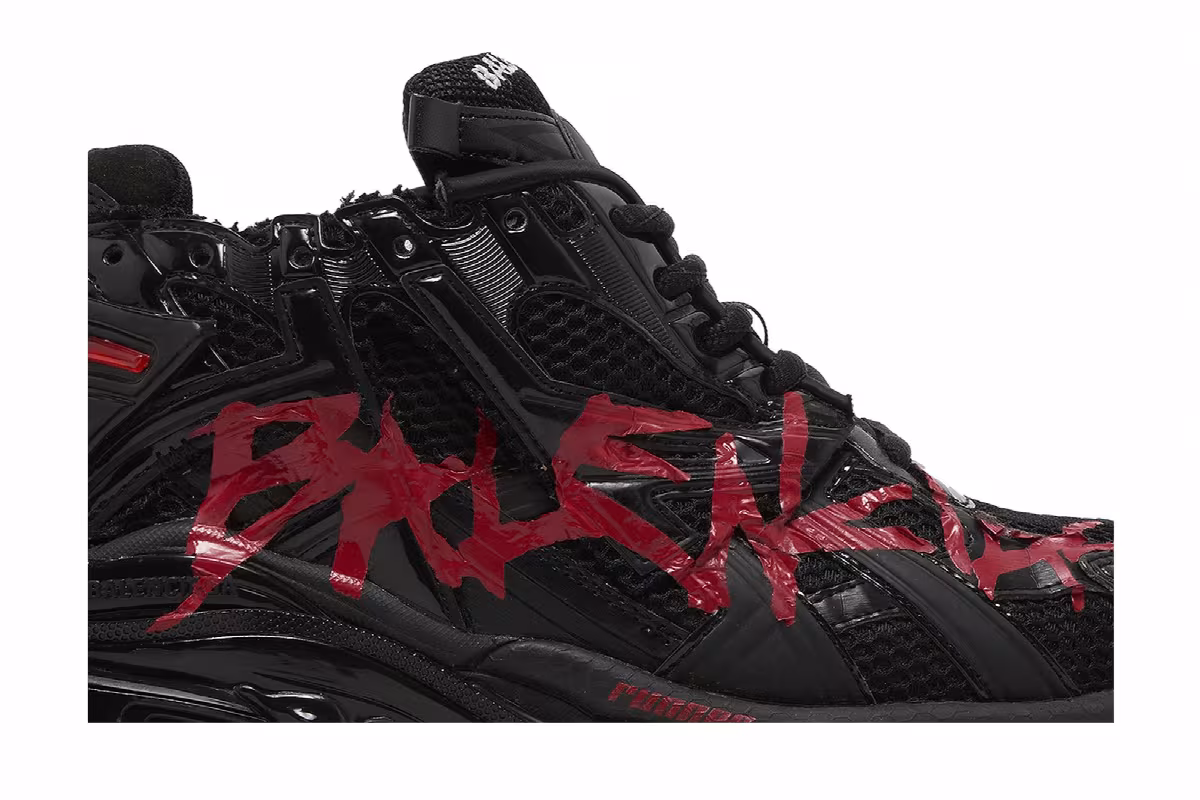 Balenciaga Runner Sneaker Graffiti - Black Red, view 3