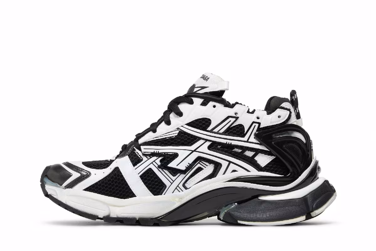 Balenciaga Runner Sneaker Black White, view 4