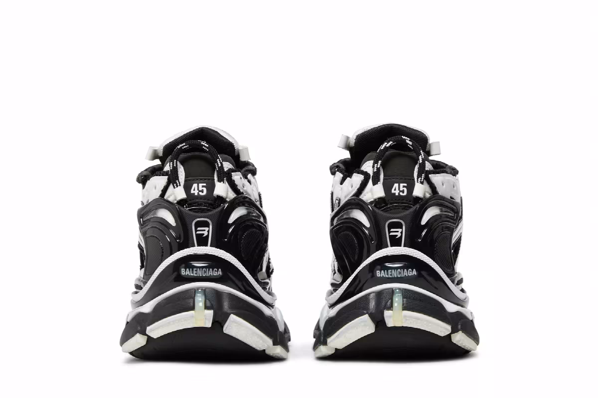 Balenciaga Runner Sneaker Black White, view 7