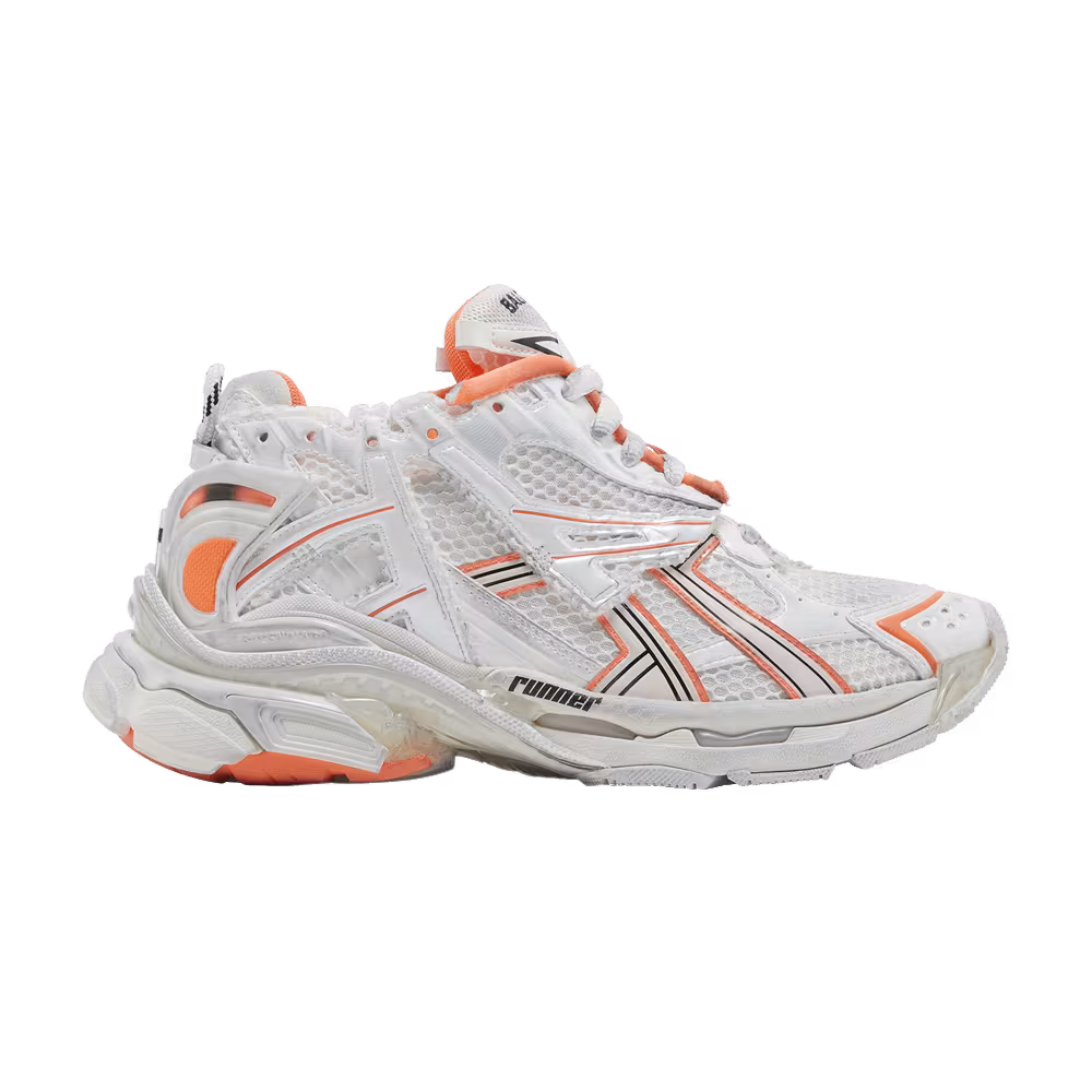 Balenciaga Women's Runner Sneaker White Fluo Orange
