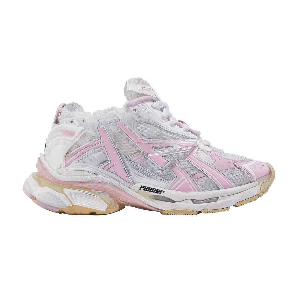 Balenciaga Women's Runner Sneaker White Pink