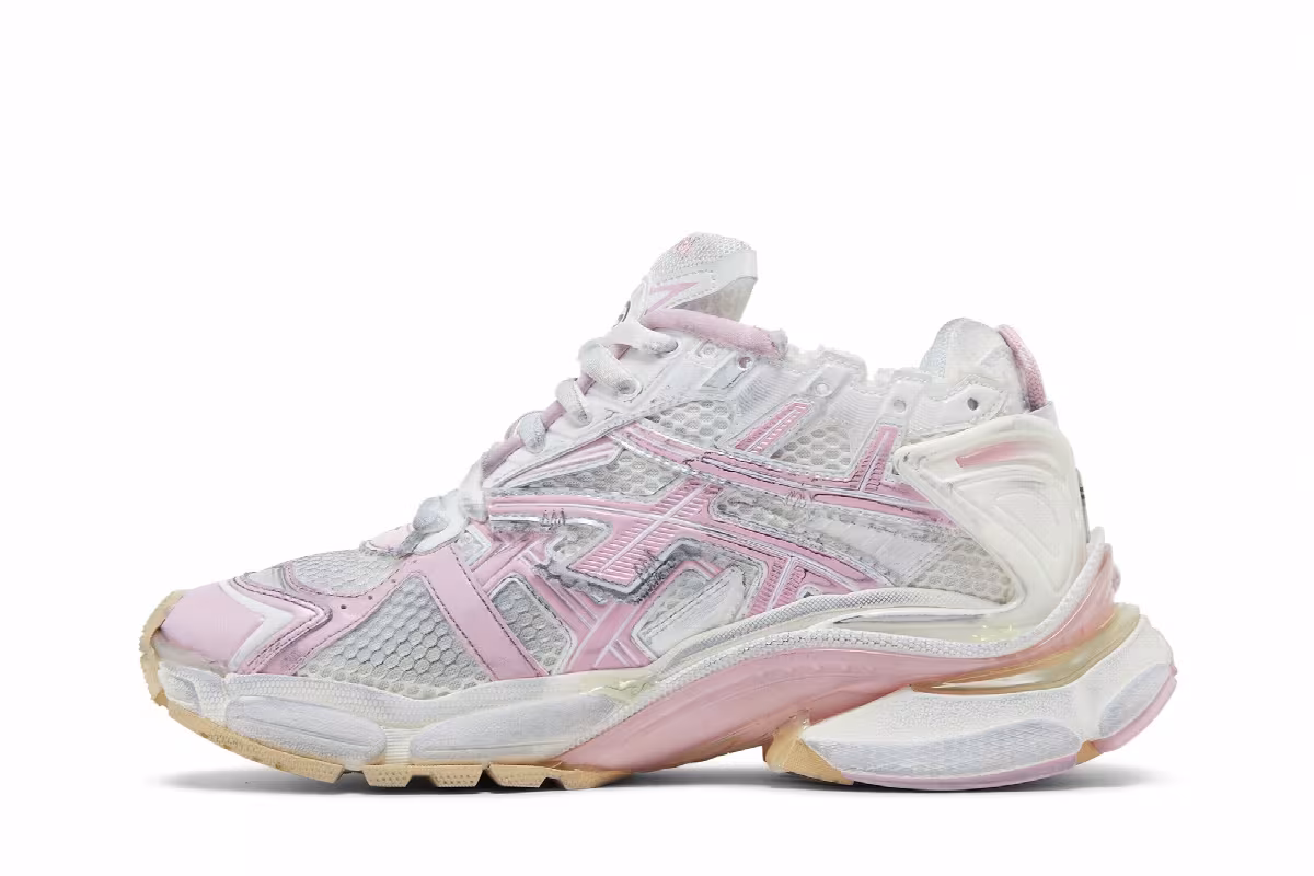 Balenciaga Women's Runner Sneaker White Pink, view 4