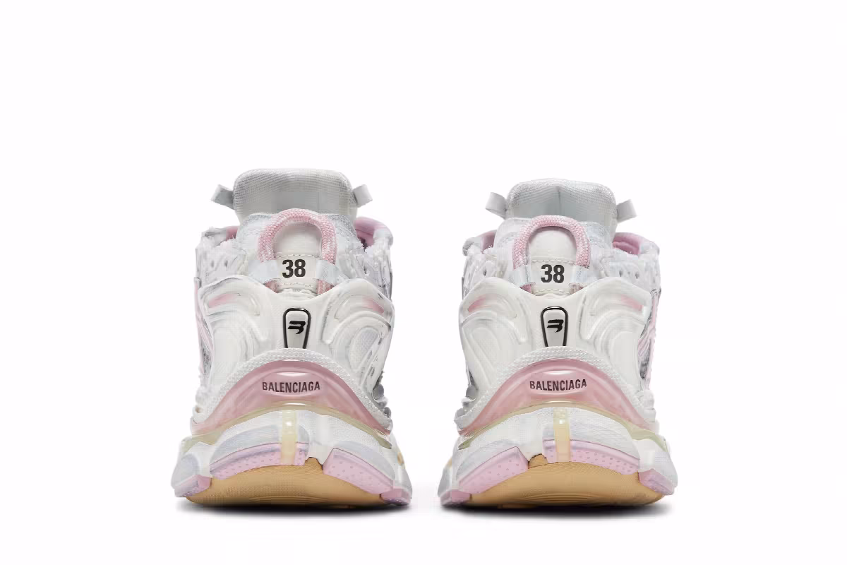 Balenciaga Women's Runner Sneaker White Pink, view 7