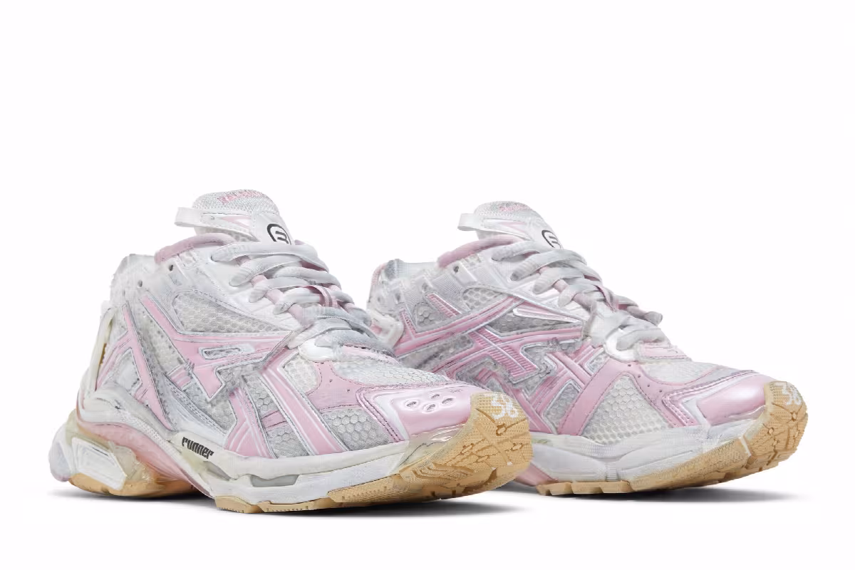 Balenciaga Women's Runner Sneaker White Pink, view 9