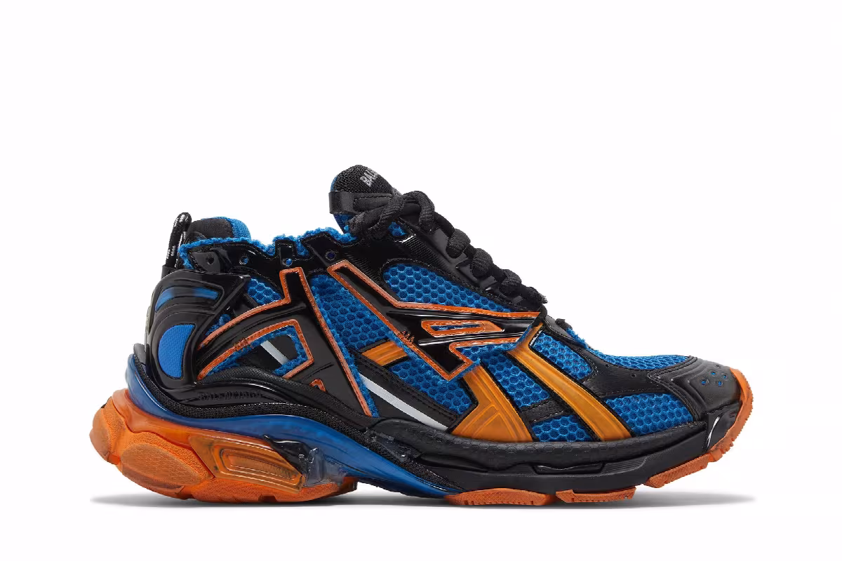 Balenciaga Runner Sneaker Blue Orange, view 2