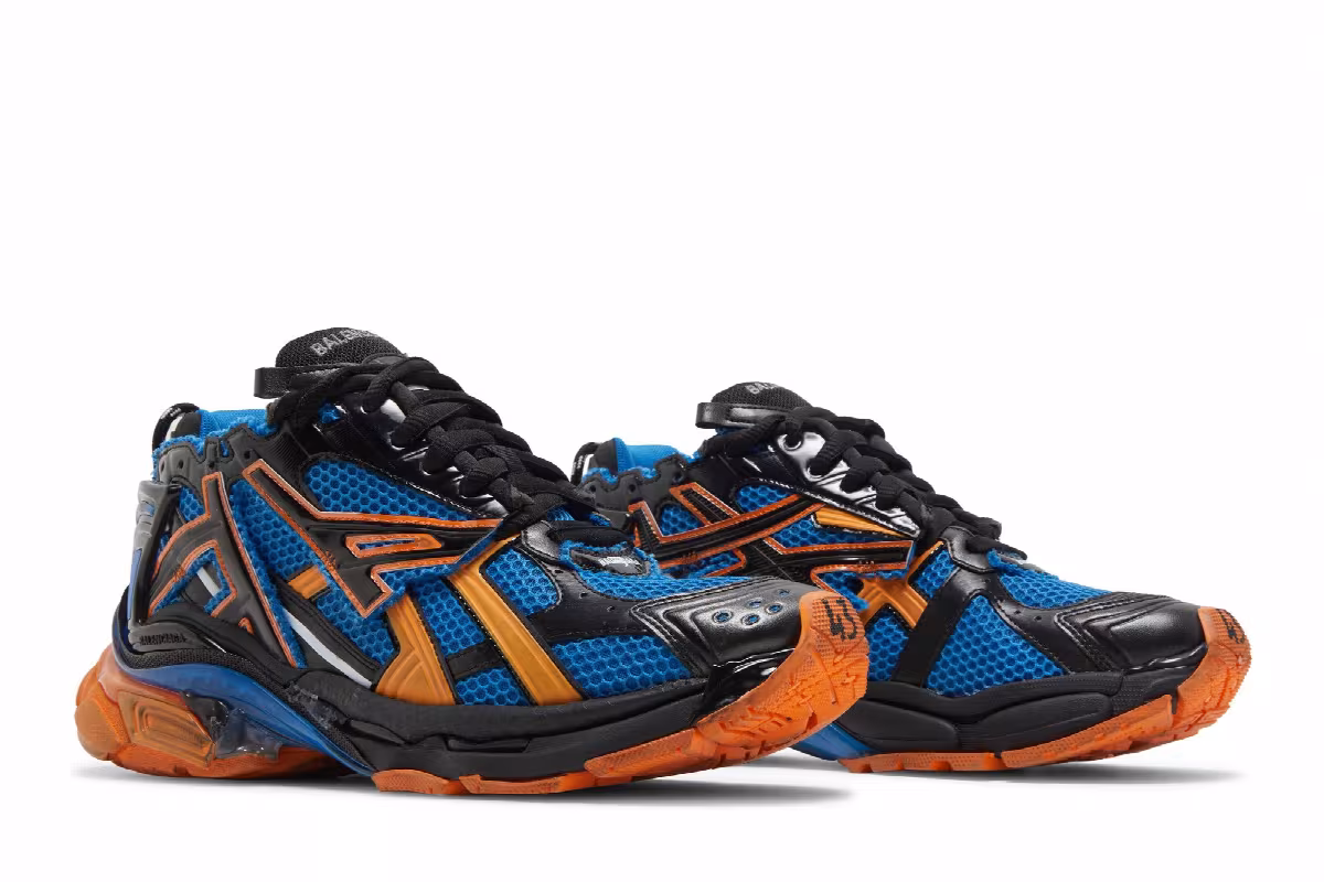 Balenciaga Runner Sneaker Blue Orange, view 9