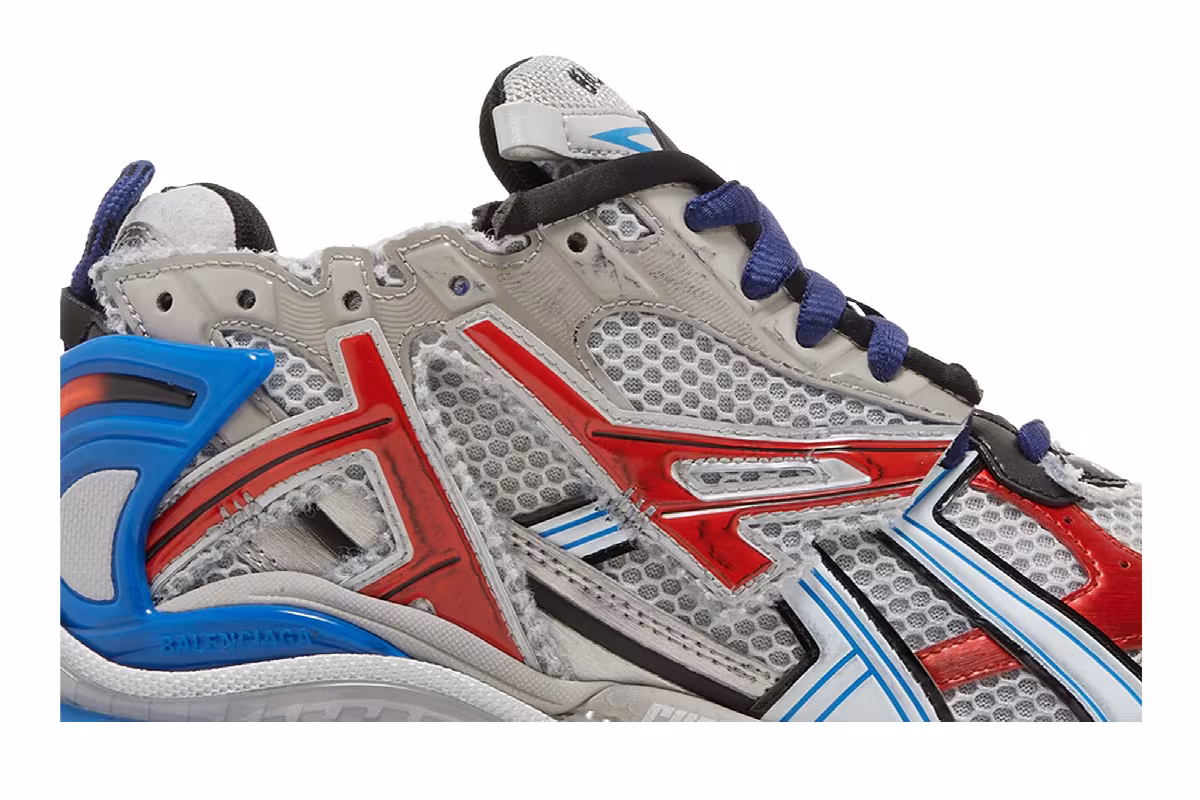 Balenciaga Runner Sneaker Grey Red Blue, view 3