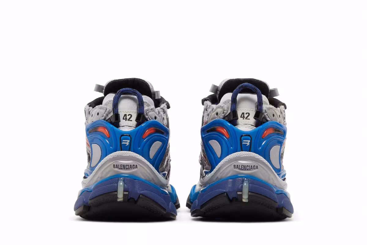 Balenciaga Runner Sneaker Grey Red Blue, view 7