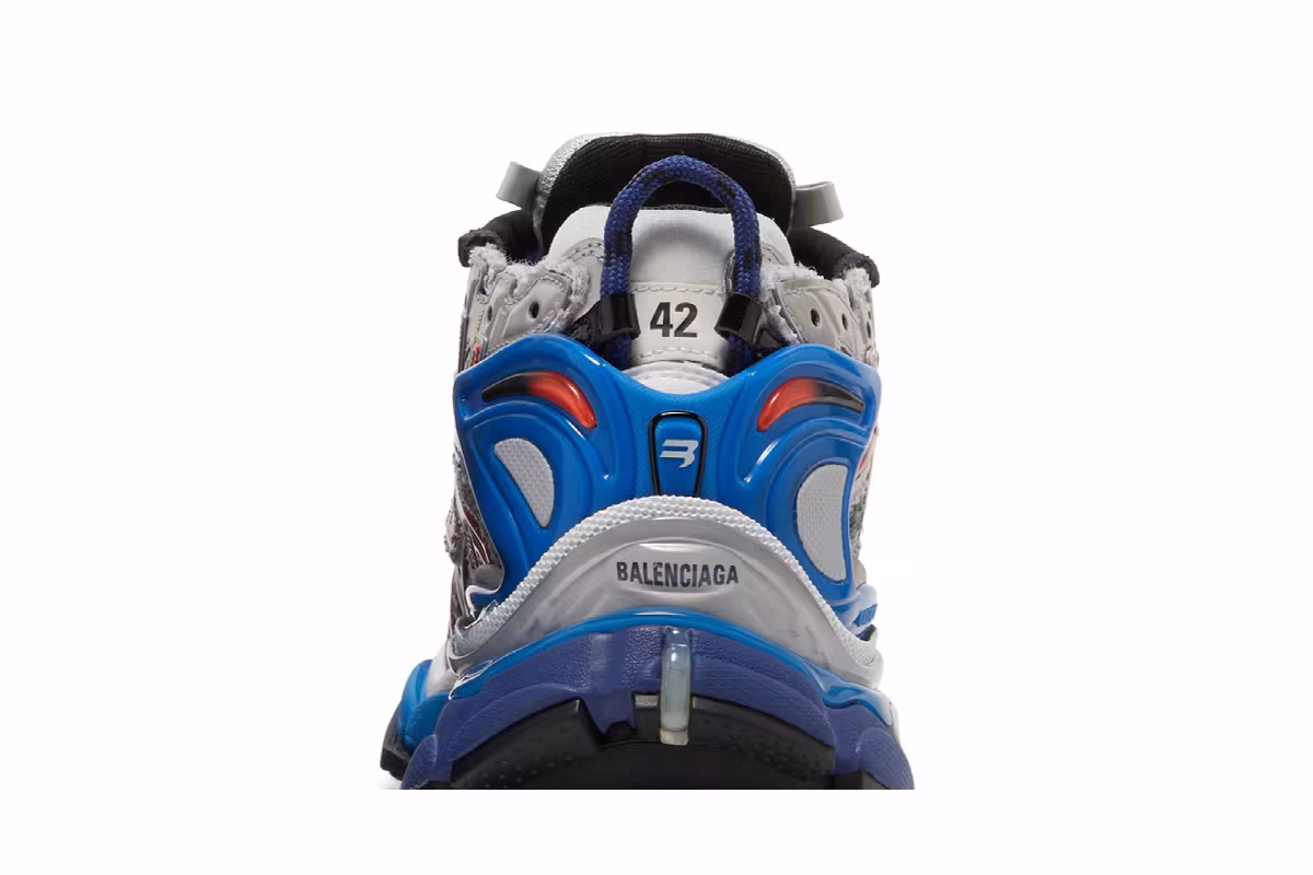 Balenciaga Runner Sneaker Grey Red Blue, view 8
