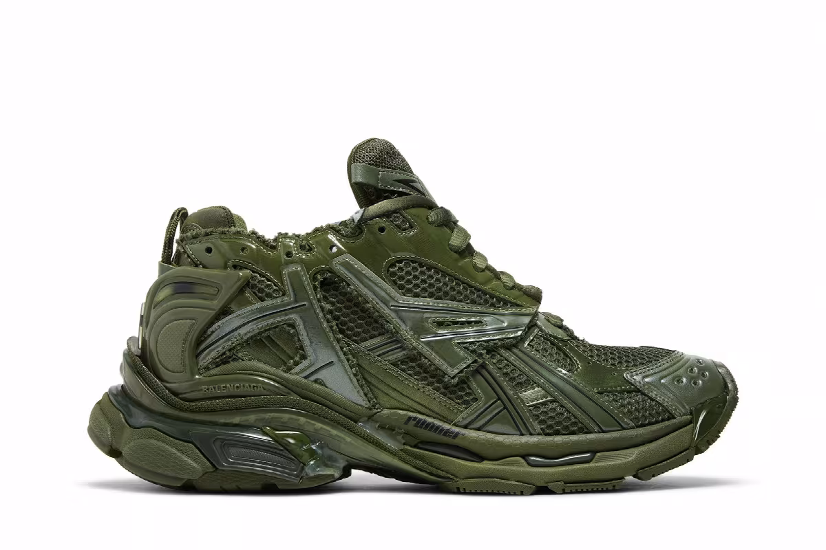Balenciaga Runner Sneaker Dark Green, view 2