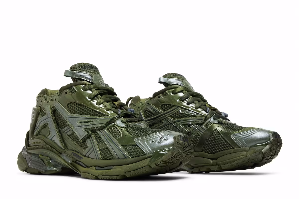Balenciaga Runner Sneaker Dark Green, view 9