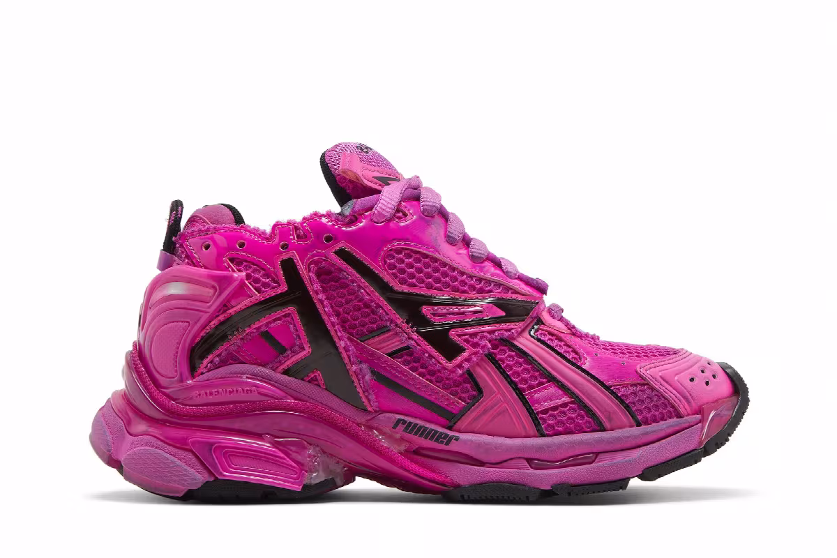 Balenciaga Women's Runner Sneaker Dark Pink, view 2