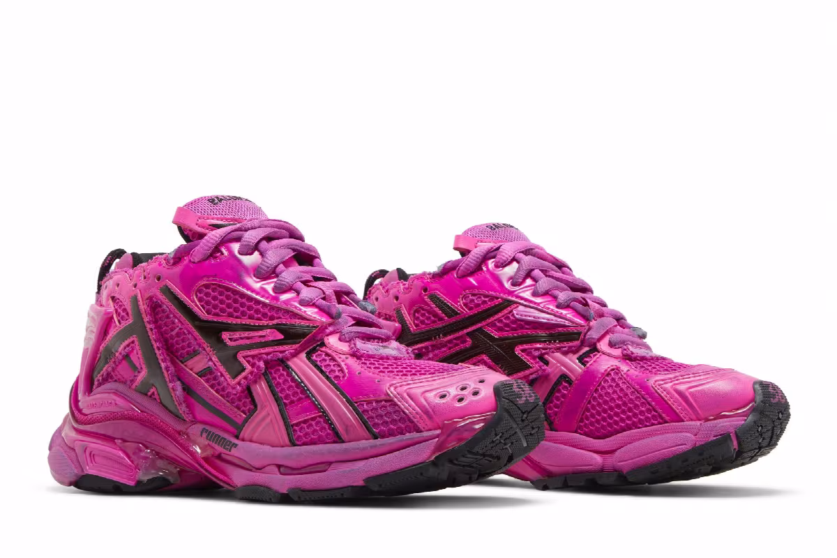 Balenciaga Women's Runner Sneaker Dark Pink, view 9