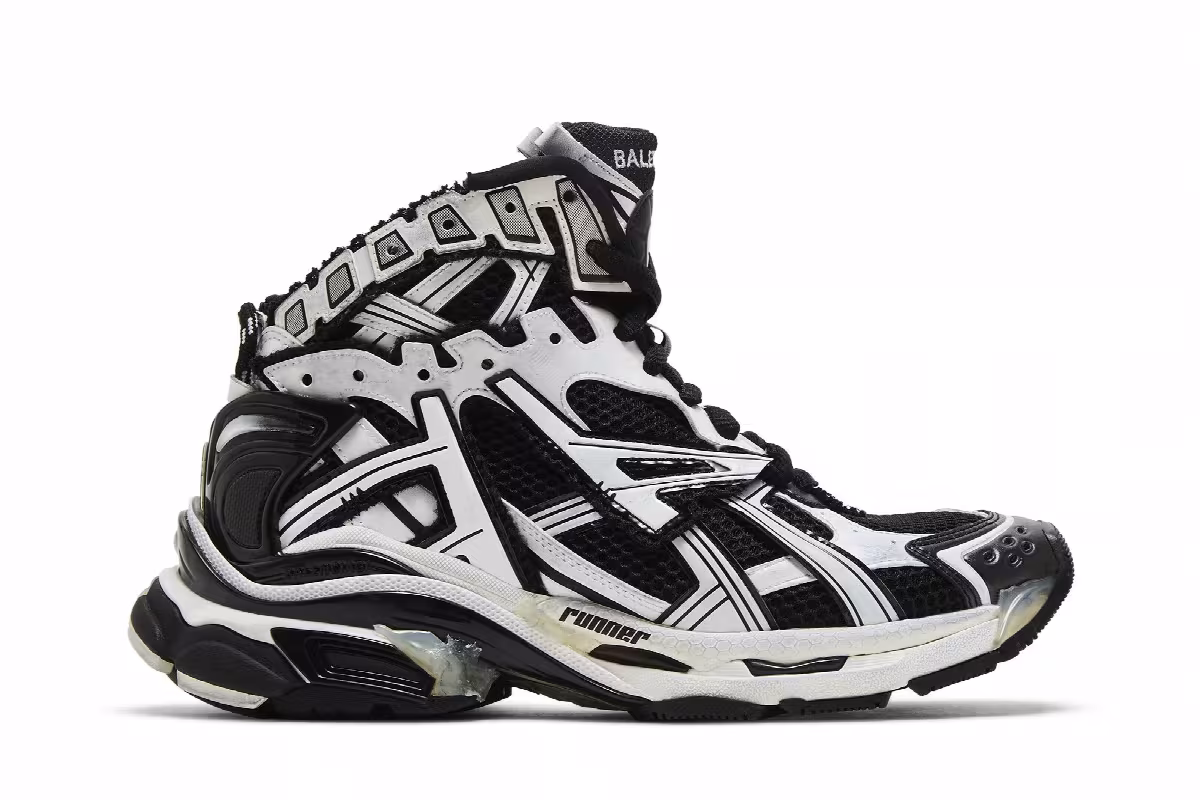 Balenciaga Runner High White Black, view 2