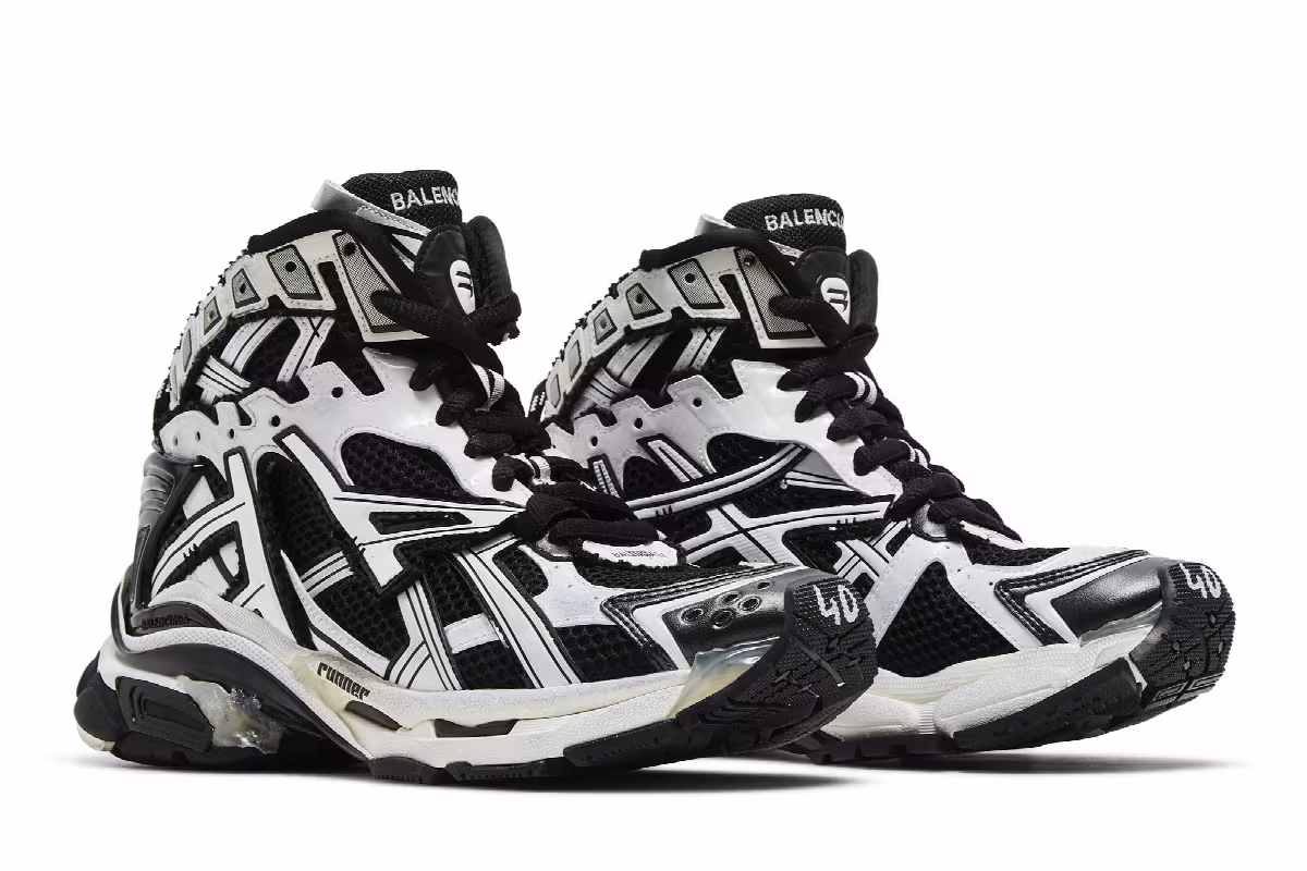 Balenciaga Runner High White Black, view 9