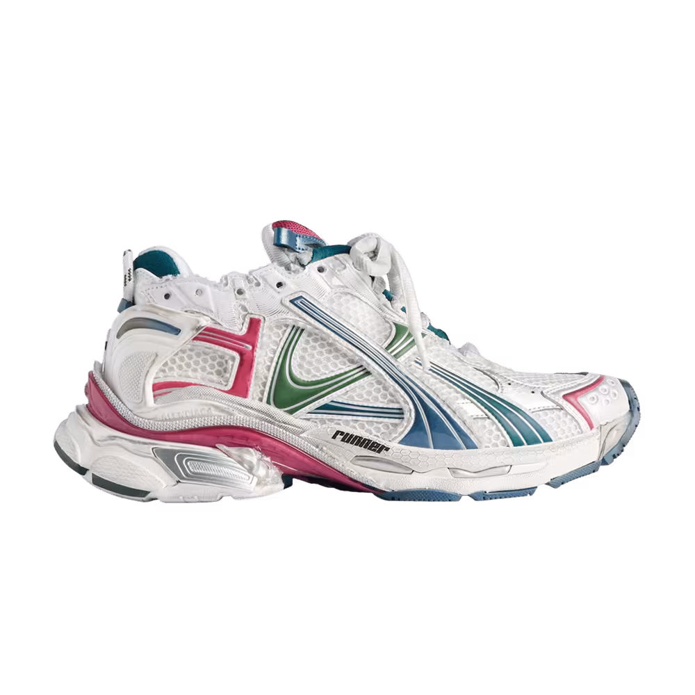 Balenciaga Runner White Dark Green Blue Pink