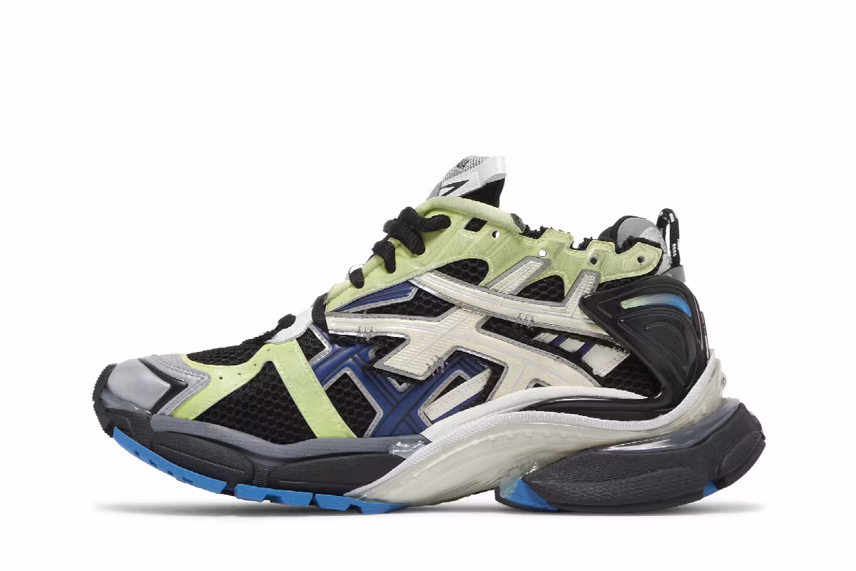 Balenciaga Runner Sneaker Grey Blue Green, view 4