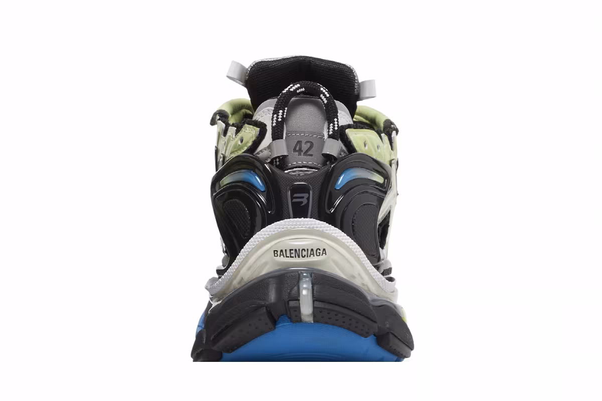Balenciaga Runner Sneaker Grey Blue Green, view 8