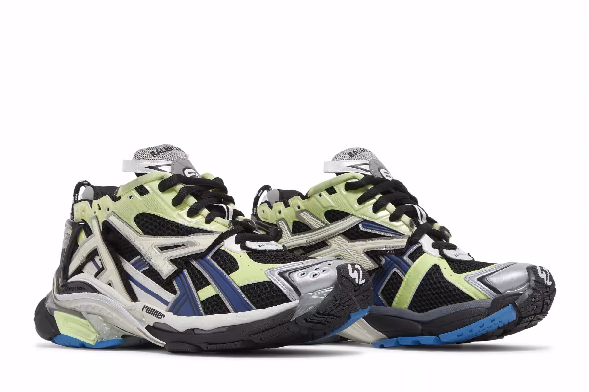 Balenciaga Runner Sneaker Grey Blue Green, view 9