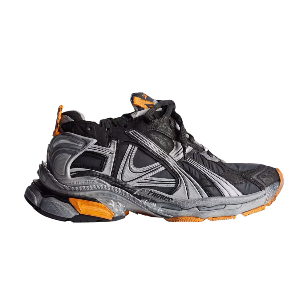 Balenciaga Runner Sneaker Worn-Out - Black Fluo Orange